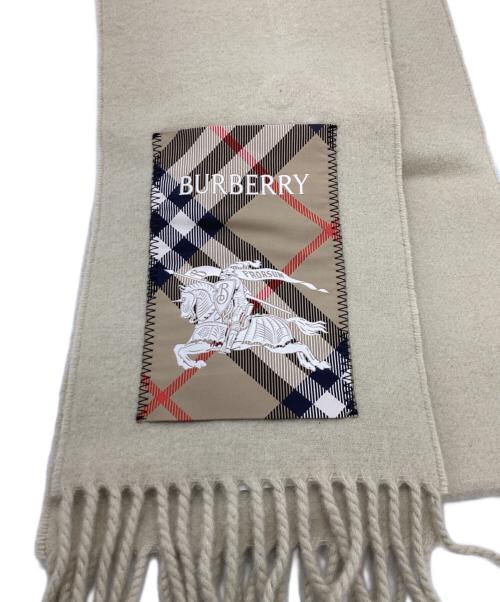 BURBERRY（バーバリー）BURBERRY (バーバリー) フリンジカシミアストール ベージュの古着・服飾アイテム