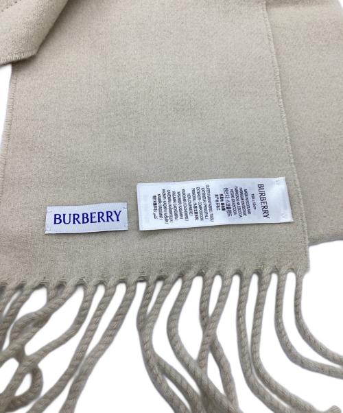 BURBERRY（バーバリー）BURBERRY (バーバリー) フリンジカシミアストール ベージュの古着・服飾アイテム