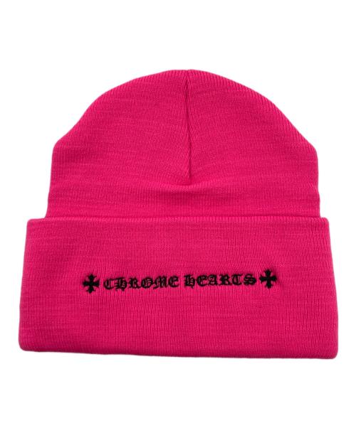 CHROME HEARTS（クロムハーツ）CHROME HEARTS (クロムハーツ) 3クロス刺繍ビーニー ショッキングピンクの古着・服飾アイテム