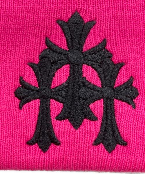 CHROME HEARTS（クロムハーツ）CHROME HEARTS (クロムハーツ) 3クロス刺繍ビーニー ショッキングピンクの古着・服飾アイテム