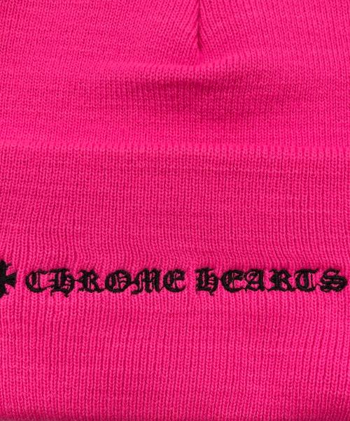 CHROME HEARTS（クロムハーツ）CHROME HEARTS (クロムハーツ) 3クロス刺繍ビーニー ショッキングピンクの古着・服飾アイテム
