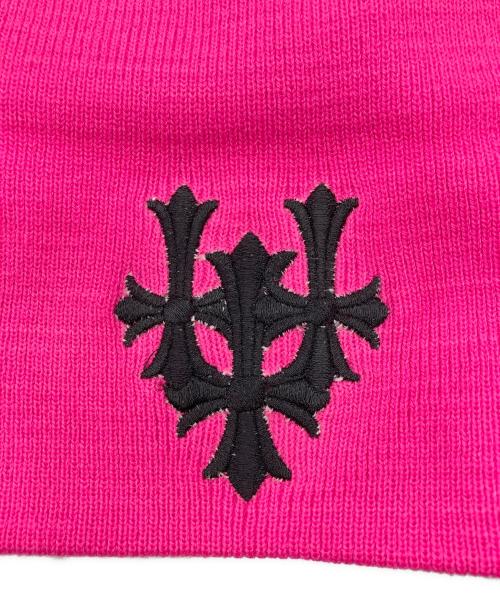 CHROME HEARTS（クロムハーツ）CHROME HEARTS (クロムハーツ) 3クロス刺繍ビーニー ショッキングピンクの古着・服飾アイテム