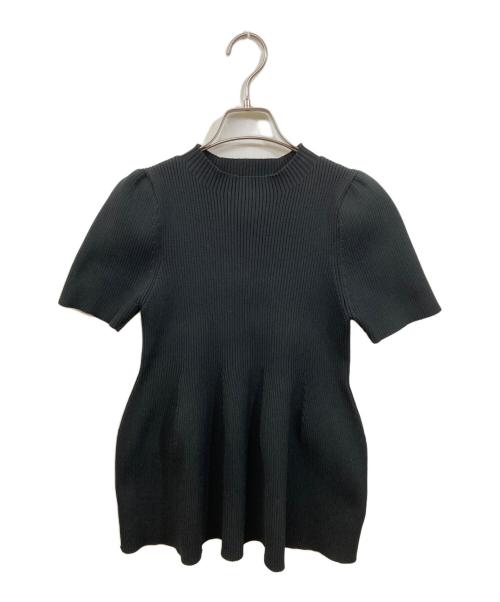 CELFORD（セルフォード）CELFORD (セルフォード) 半袖ペプラムニットプルオーバー ブラック サイズ:	SIZE 36の古着・服飾アイテム