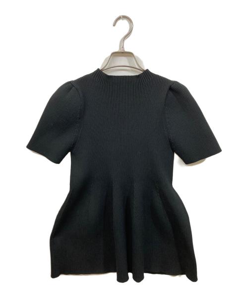 CELFORD（セルフォード）CELFORD (セルフォード) 半袖ペプラムニットプルオーバー ブラック サイズ:	SIZE 36の古着・服飾アイテム