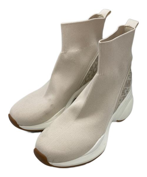 MICHAEL KORS（マイケル・コース）MICHAEL KORS (マイケル・コース) ストレッチニットロゴソックスニーカー アイボリー サイズ:8.5の古着・服飾アイテム