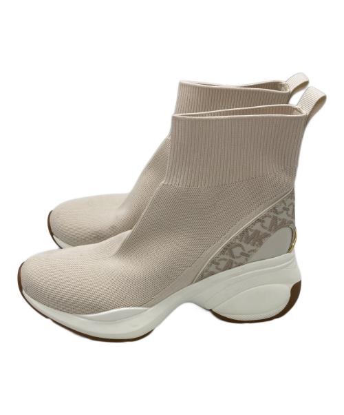 MICHAEL KORS（マイケル・コース）MICHAEL KORS (マイケル・コース) ストレッチニットロゴソックスニーカー アイボリー サイズ:8.5の古着・服飾アイテム