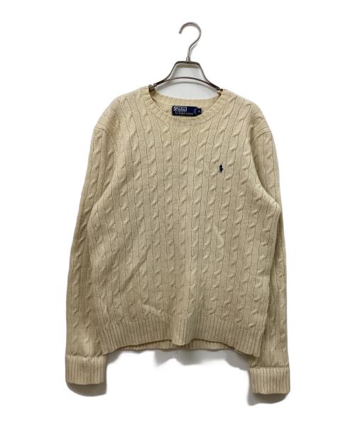 POLO RALPH LAUREN（ポロ・ラルフローレン）POLO RALPH LAUREN (ポロ・ラルフローレン) ケーブルニット アイボリー サイズ:SIZE Mの古着・服飾アイテム