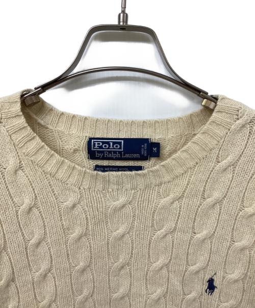 POLO RALPH LAUREN（ポロ・ラルフローレン）POLO RALPH LAUREN (ポロ・ラルフローレン) ケーブルニット アイボリー サイズ:SIZE Mの古着・服飾アイテム