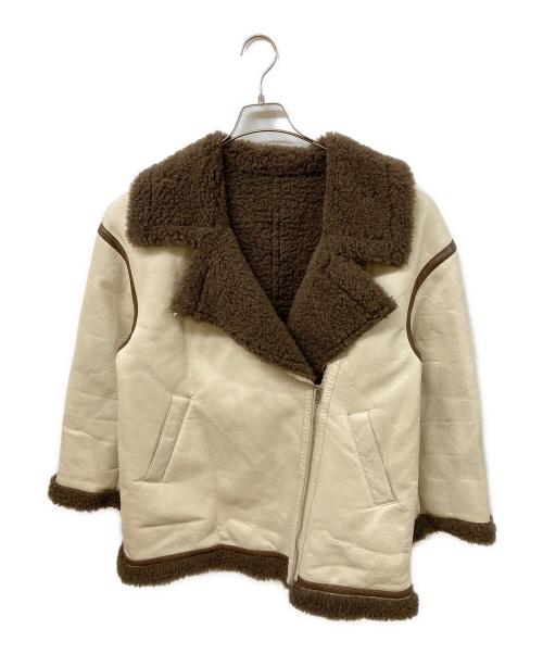 MURUA（ムルーア）MURUA (ムルーア) ルーズフェイクムートン ベージュ サイズ:SIZE Mの古着・服飾アイテム