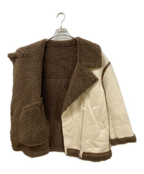 MURUA（ムルーア）MURUA (ムルーア) ルーズフェイクムートン ベージュ サイズ:SIZE Mの古着・服飾アイテム