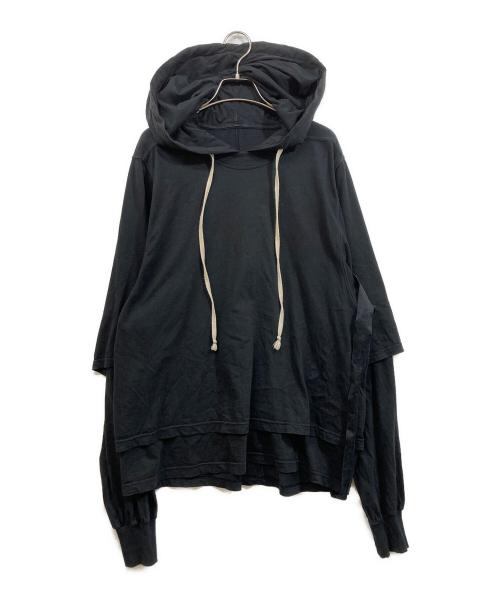 RICK OWENS DRKSHDW（リックオウエンス ダークシャドウ）RICK OWENS DRKSHDW (リックオウエンス ダークシャドウ) Hustler Hoodie ブラック サイズ:SIZE Mの古着・服飾アイテム
