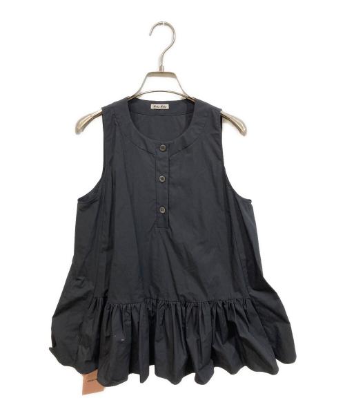 MIU MIU（ミュウミュウ）MIU MIU (ミュウミュウ) ノースリーブブラウス ブラック サイズ:SIZE 38の古着・服飾アイテム