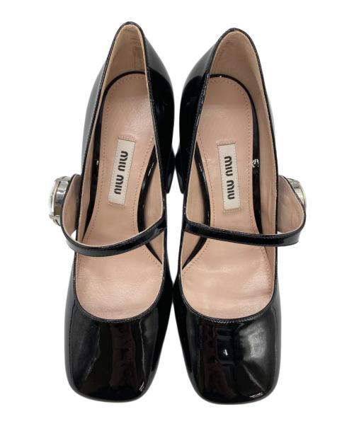 MIU MIU（ミュウミュウ）MIU MIU (ミュウミュウ) パテントパンプス ブラック サイズ:SIZE 34の古着・服飾アイテム