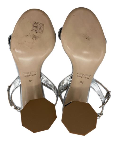 MIU MIU（ミュウミュウ）MIU MIU (ミュウミュウ) ストラップサンダル シルバー サイズ:	SIZE 34の古着・服飾アイテム