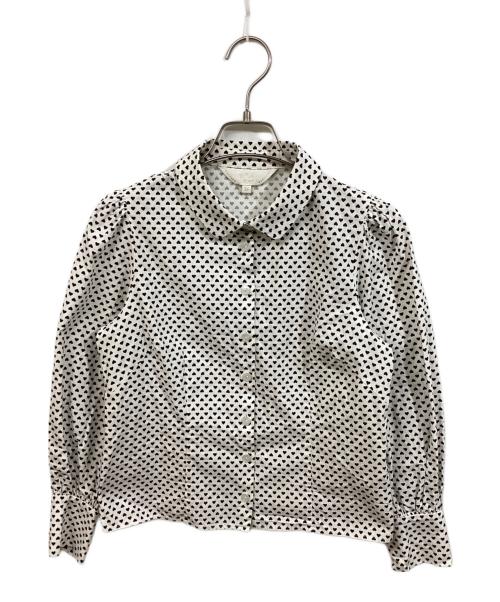 To b. by agnes b.（トゥービー バイ アニエスベー）To b. by agnes b. (トゥービー バイ アニエスベー) CHEMISE ハートプリントブラウス ホワイト サイズ:	SIZE 36の古着・服飾アイテム