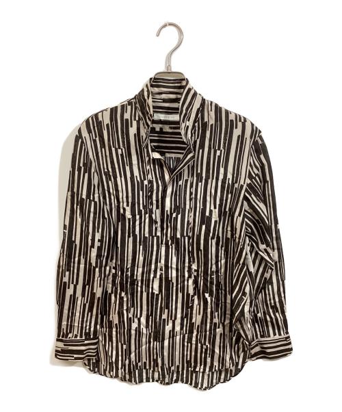 GALERIE VIE（ギャルリーヴィー）GALERIE VIE (ギャルリーヴィー) シルクストライプシャツ ブラウン サイズ:	SIZE Freeの古着・服飾アイテム