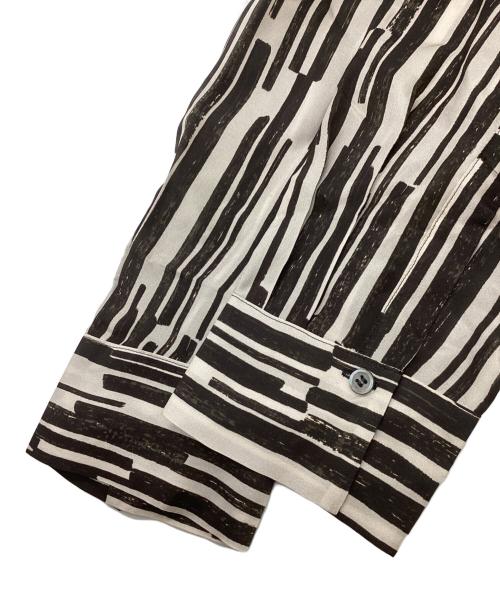 GALERIE VIE（ギャルリーヴィー）GALERIE VIE (ギャルリーヴィー) シルクストライプシャツ ブラウン サイズ:	SIZE Freeの古着・服飾アイテム