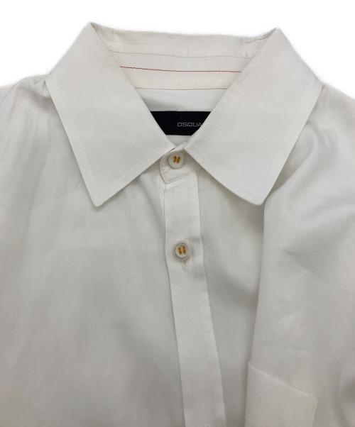 DSQUARED2（ディースクエアード）DSQUARED2 (ディースクエアード) ロゴ長袖シャツ ホワイト サイズ:	SIZE 46の古着・服飾アイテム