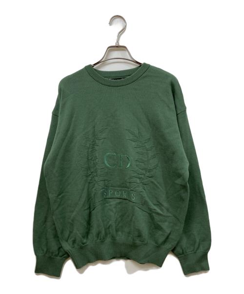 Christian Dior Sports（クリスチャン ディオールスポーツ）Christian Dior Sports (クリスチャン ディオールスポーツ) エンブレムニット グリーン サイズ:	SIZE Mの古着・服飾アイテム