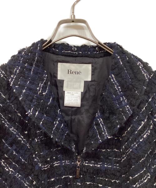 Rene（ルネ）Rene (ルネ) ツイードコート ネイビー サイズ:34の古着・服飾アイテム