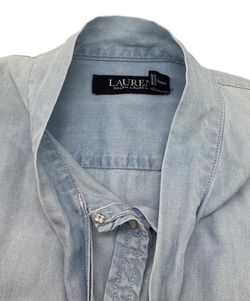 LAUREN RALPH LAUREN（ローレンラルフローレン）LAUREN RALPH LAUREN (ローレンラルフローレン) ボウタイブラウス スカイブルー サイズ:SIZE Sの古着・服飾アイテム