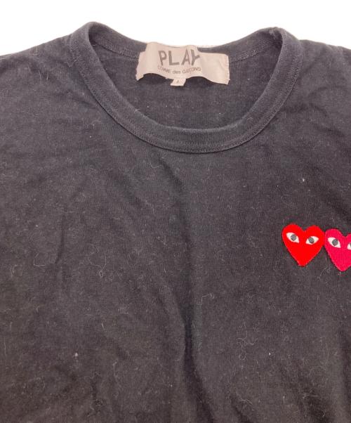 PLAY COMME des GARCONS（プレイコムデギャルソン）PLAY COMME des GARCONS (プレイコムデギャルソン) WITH DOUBLE HEART T-SHIRT ブラック サイズ:	SIZE Lの古着・服飾アイテム
