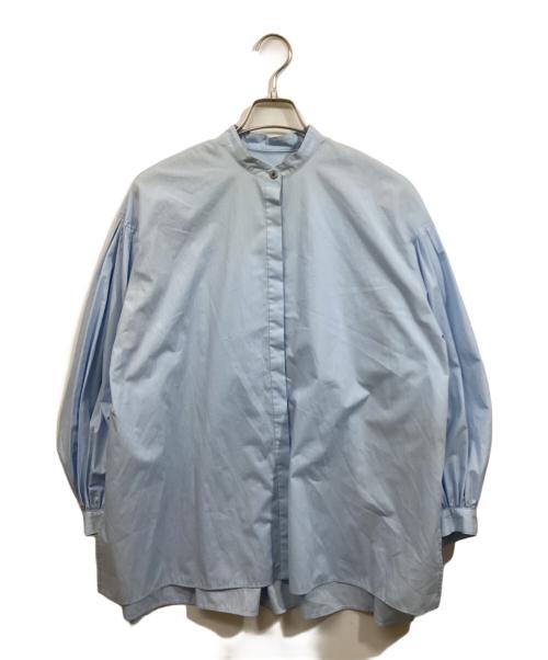 LE PHIL（ル フィル）LE PHIL (ル フィル) ライトタイプライターギャザーブラウス スカイブルー サイズ:SIZE Freeの古着・服飾アイテム
