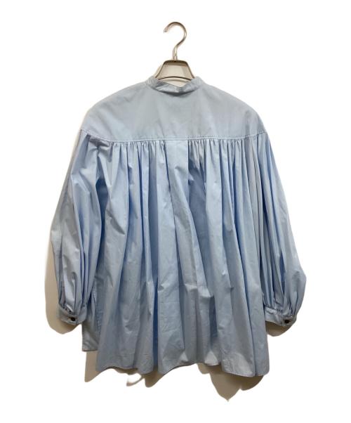 LE PHIL（ル フィル）LE PHIL (ル フィル) ライトタイプライターギャザーブラウス スカイブルー サイズ:SIZE Freeの古着・服飾アイテム