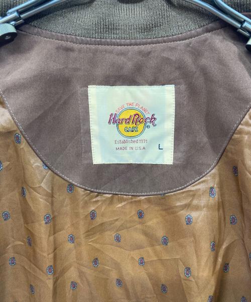 Hard Rock cafe（ハードロックカフェ）Hard Rock cafe (ハードロックカフェ) 刺繍ロゴMA1 ブラウン サイズ:SIZE Lの古着・服飾アイテム