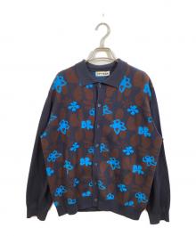 TTT MSW（ティー）の古着「Flower camo knit polo」｜ネイビー