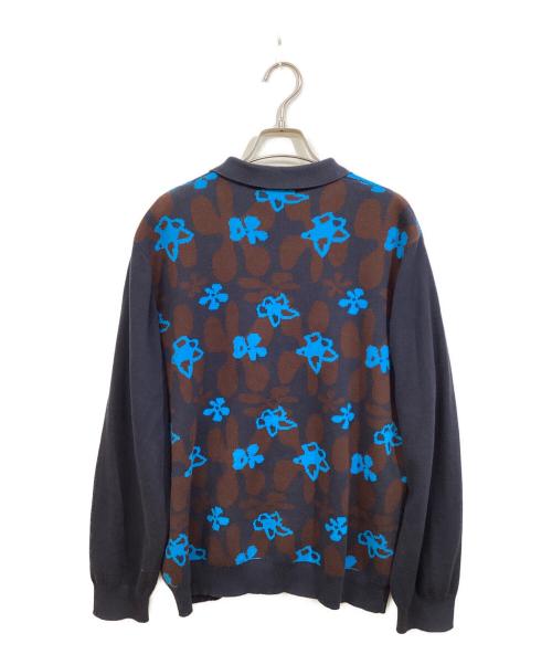 TTT MSW（ティー）TTT MSW (ティー) Flower camo knit polo ネイビー サイズ:	SIZE Mの古着・服飾アイテム