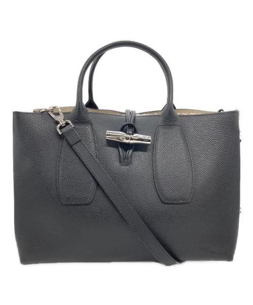LONGCHAMP（ロンシャン）LONGCHAMP (ロンシャン) ROSEAU Top handle bag ブラックの古着・服飾アイテム