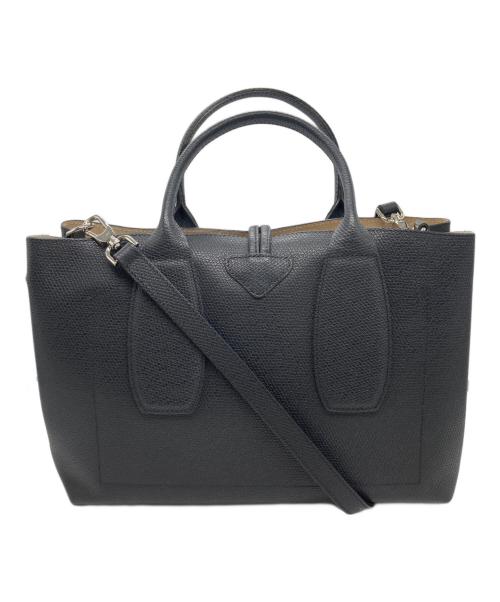LONGCHAMP（ロンシャン）LONGCHAMP (ロンシャン) ROSEAU Top handle bag ブラックの古着・服飾アイテム