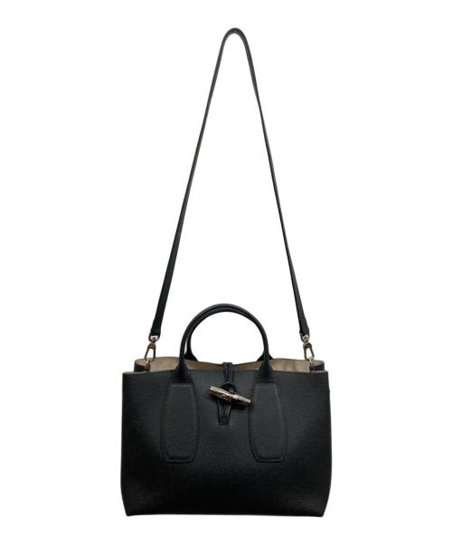 LONGCHAMP（ロンシャン）LONGCHAMP (ロンシャン) ROSEAU Top handle bag ブラックの古着・服飾アイテム