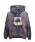X-LARGE（エクストララージ）の古着「DISCHARGE PRINTED OG ZIP HOODED SWEATSHIRT」｜ネイビー
