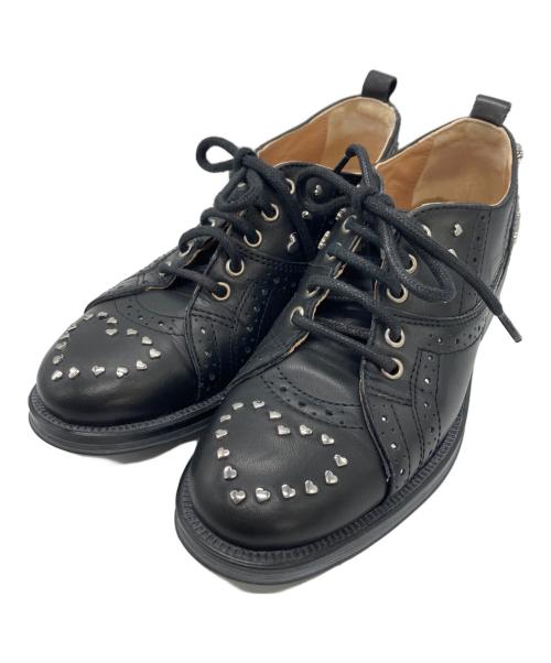 LOVE MOSCHINO（ラブモスキーノ）LOVE MOSCHINO (ラブモスキーノ) スタッズレースアップシューズ ブラック サイズ:	SIZE 36の古着・服飾アイテム