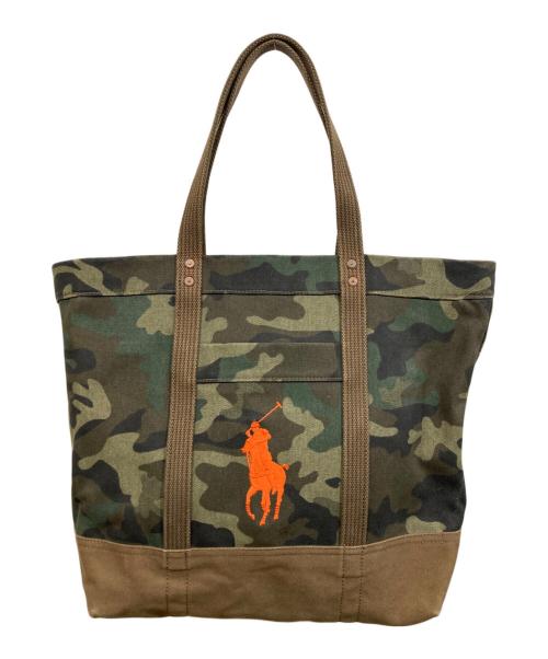 POLO RALPH LAUREN（ポロ・ラルフローレン）POLO RALPH LAUREN (ポロ・ラルフローレン) ビックポニートートバッグ カーキの古着・服飾アイテム