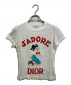 Christian Diorクリスチャン ディオール）の古着「J'ADORE DIOR マーメイドプリントTシャツ」｜ホワイト