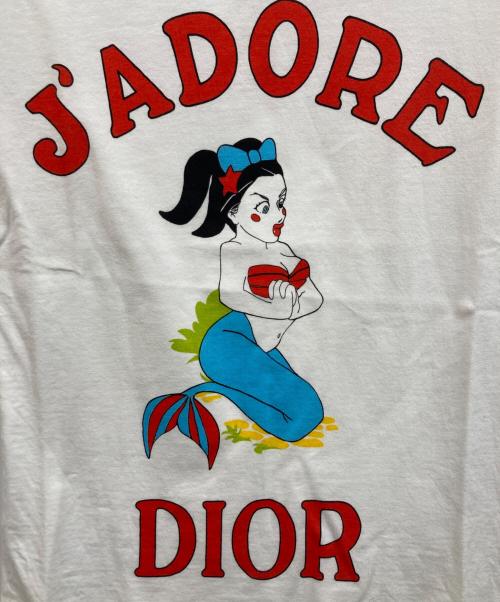 Christian Dior（クリスチャン ディオール）Christian Dior (クリスチャン ディオール) J'ADORE DIOR マーメイドプリントTシャツ ホワイト サイズ:SIZE 36の古着・服飾アイテム