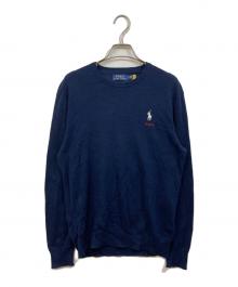 POLO RALPH LAUREN（ポロ・ラルフローレン）の古着「ワンポイントロゴニット」｜ネイビー