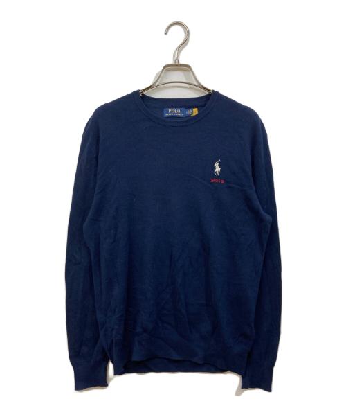 POLO RALPH LAUREN（ポロ・ラルフローレン）POLO RALPH LAUREN (ポロ・ラルフローレン) ワンポイントロゴニット ネイビー サイズ:	SIZE Sの古着・服飾アイテム