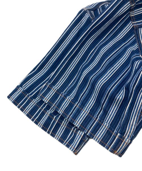 BOWTE（バウト）BOWTE (バウト) クロップドストライプシャツ ブルー サイズ:サイズ表記なしの古着・服飾アイテム