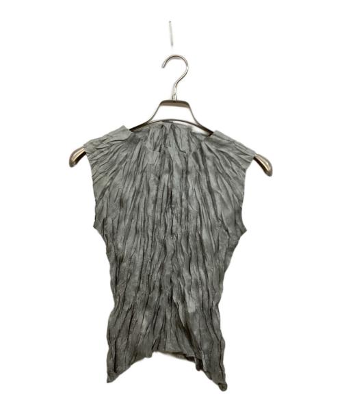 PLEATS PLEASE（プリーツプリーズ）PLEATS PLEASE (プリーツプリーズ) シワ加工ブラウス グレー サイズ:	SIZE 3の古着・服飾アイテム