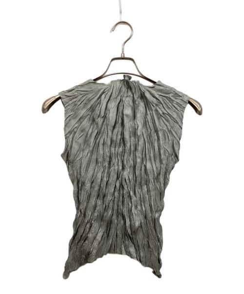 PLEATS PLEASE（プリーツプリーズ）PLEATS PLEASE (プリーツプリーズ) シワ加工ブラウス グレー サイズ:	SIZE 3の古着・服飾アイテム