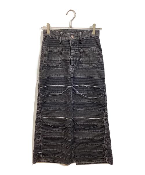 Hysteric Glamour（ヒステリックグラマー）Hysteric Glamour (ヒステリックグラマー) スクラッチロングデニムスカート ブラック サイズ:	SIZE 25の古着・服飾アイテム