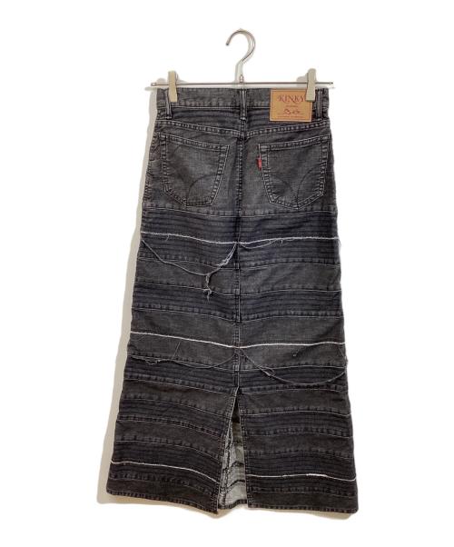 Hysteric Glamour（ヒステリックグラマー）Hysteric Glamour (ヒステリックグラマー) スクラッチロングデニムスカート ブラック サイズ:	SIZE 25の古着・服飾アイテム