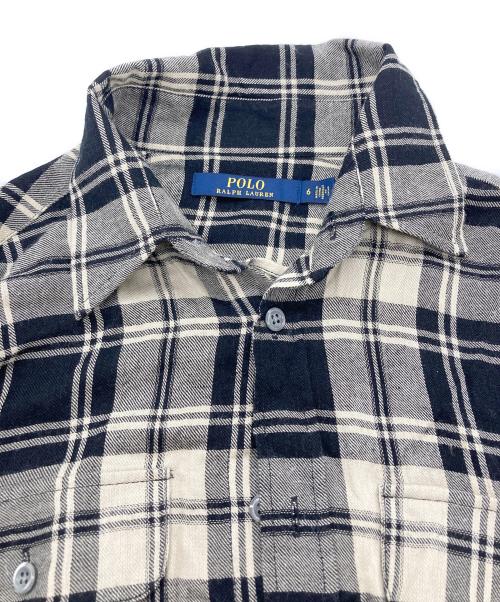 POLO RALPH LAUREN（ポロ・ラルフローレン）POLO RALPH LAUREN (ポロ・ラルフローレン) チェックシャツワンピース ブラック サイズ:６の古着・服飾アイテム