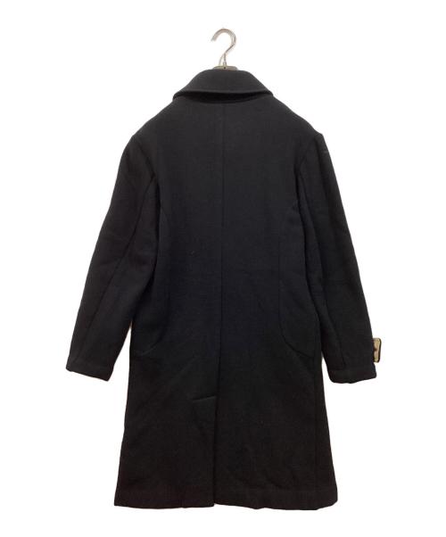 Y's（ワイズ）Y's (ワイズ) カウレザーレザー 切替ウールコート ブラック サイズ:SIZE 2の古着・服飾アイテム
