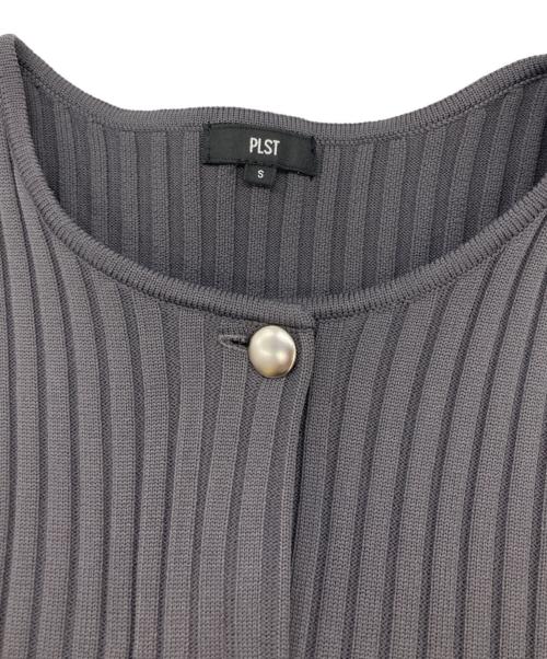 PLST（プラステ）PLST (プラステ) ホールガーメントペプラムカーディガン グレー サイズ:SIZE Sの古着・服飾アイテム