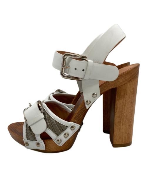 DOLCE & GABBANA（ドルチェ＆ガッバーナ）DOLCE & GABBANA (ドルチェ＆ガッバーナ) プラットフォームレザーサンダル ホワイト サイズ:SIZE 35の古着・服飾アイテム
